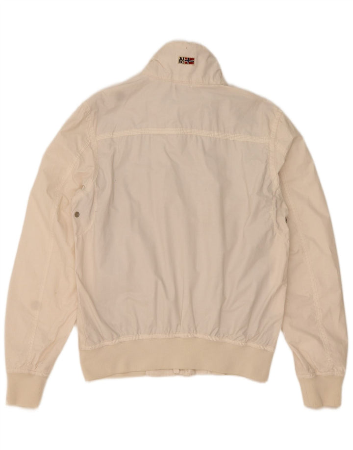 Jaqueta bomber masculina NAPAPIJRI Reino Unido 38 algodão branco médio