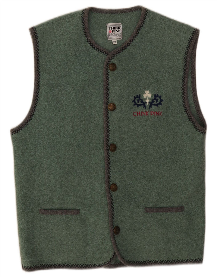 Think Pink Womens Fleece Gilet UK 10 Pequeno Poliéster Verde