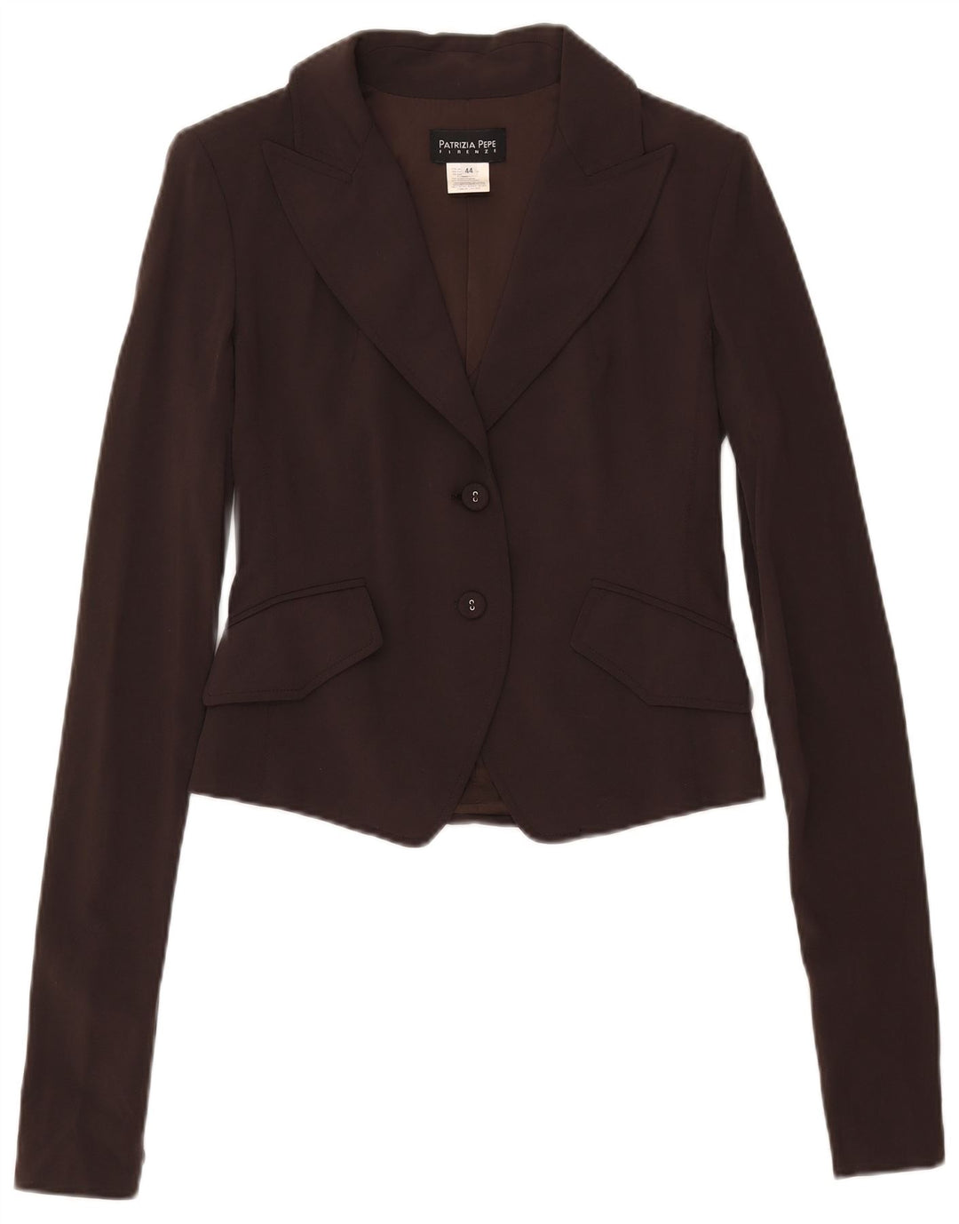 Patrizia Pepe Jaqueta Blazer Feminina com 2 Botões IT 44 Lã Marrom Médio