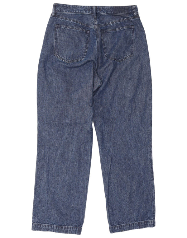 Abercrombie & Fitch Calça jeans feminina cintura alta solta EUA 10 grande W30 L31 azul
