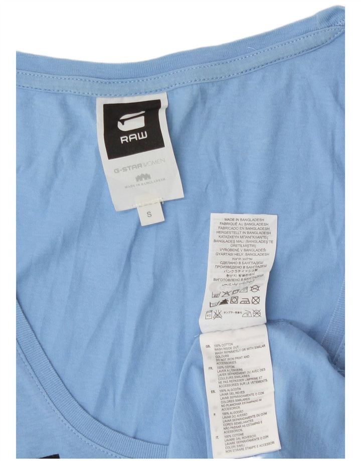 Colete feminino G-Star Longline gráfico pequeno algodão azul