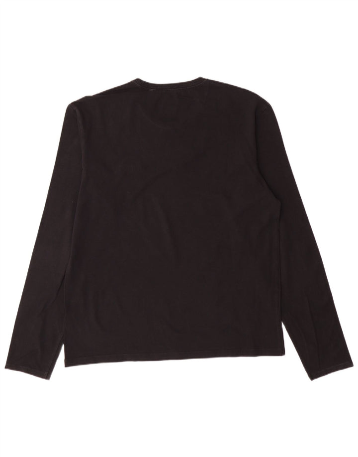 Top masculino GUESS manga comprida XL preto algodão