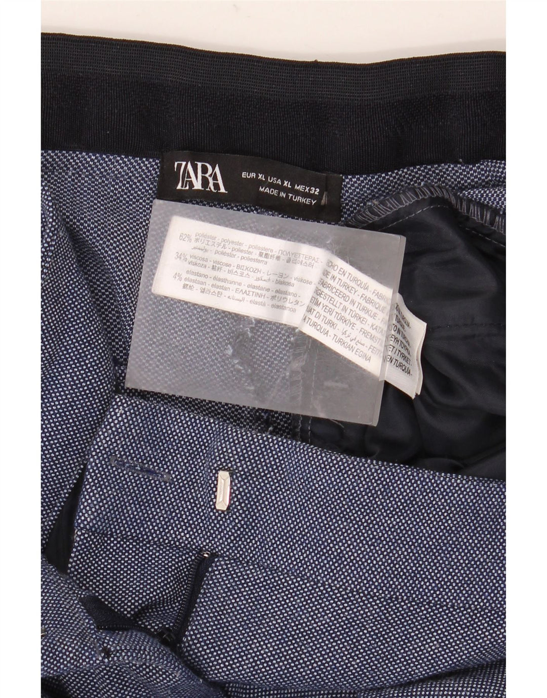 Calça feminina Marks & Spencer Slim Suit XL W32 L28 azul poliéster