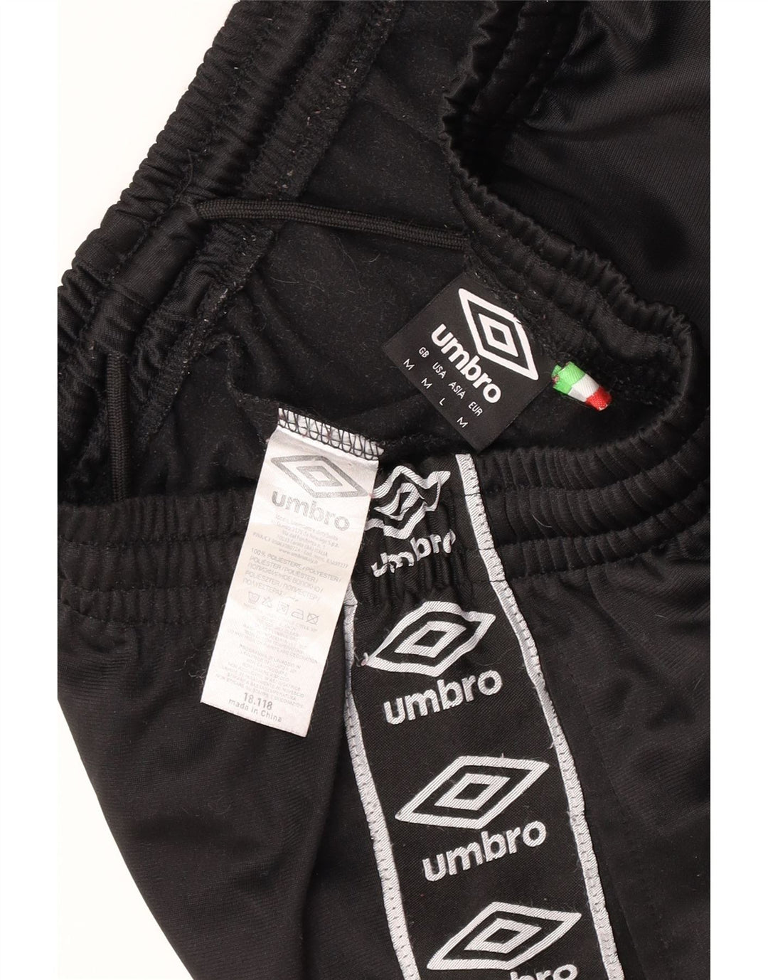 Umbro Mens Graphic Tracksuit Calças Médio Poliéster Preto