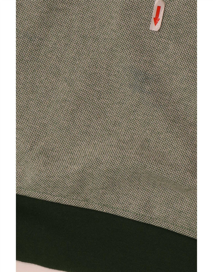 Suéter masculino Orvis com zíper e gola em algodão verde grande