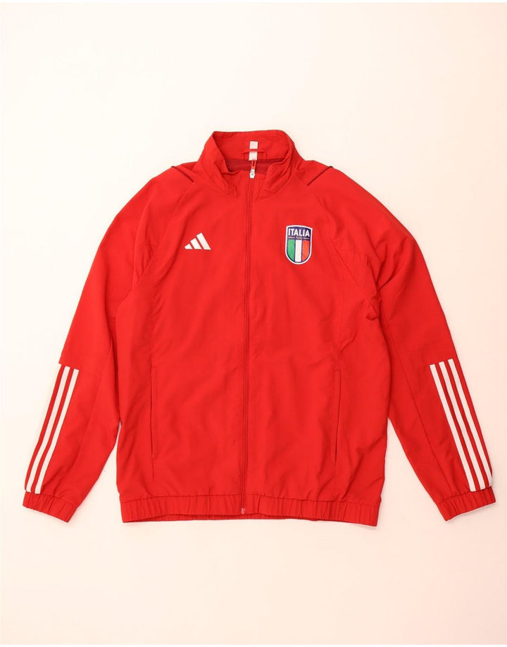 Jaqueta Adidas Mens Italia Treino Top Grande Poliamida Vermelha