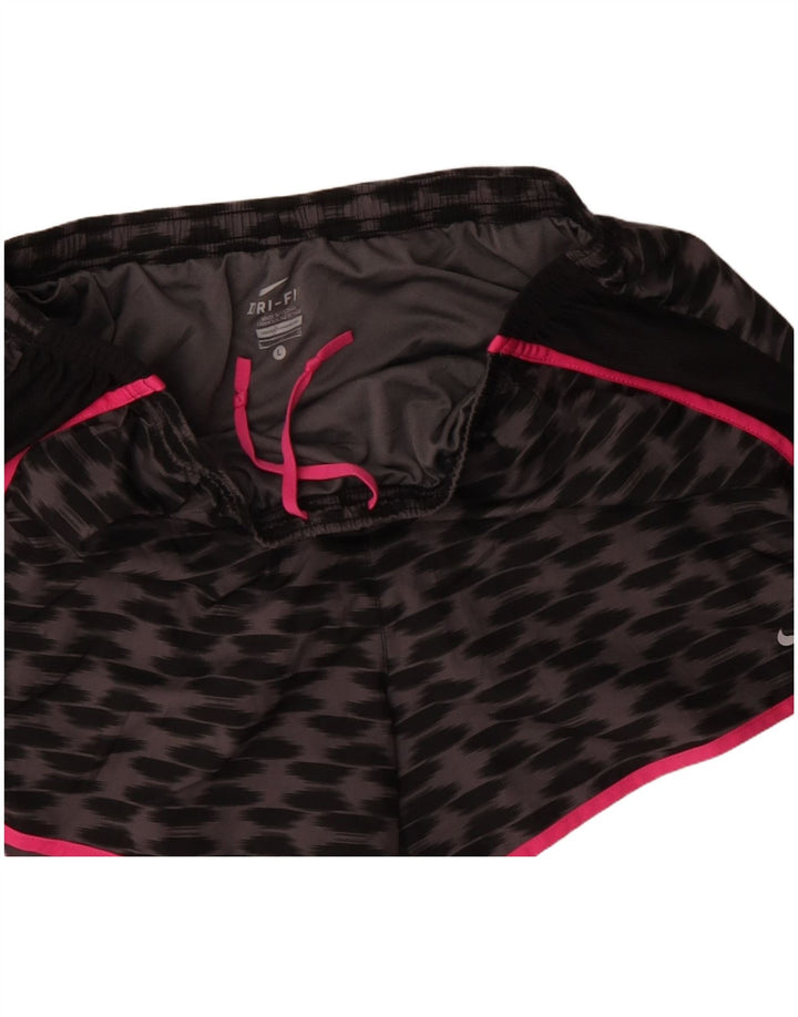 Shorts esportivos femininos NIKE Dri Fit UK 16 grande cinza colorblock