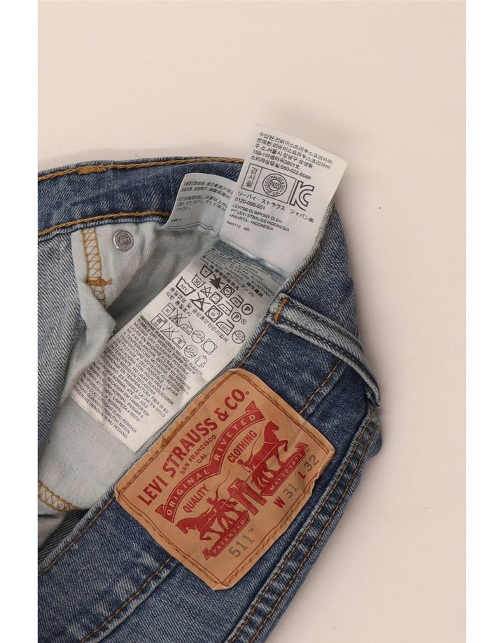LEVI'S Masculino 511 Slim Jeans W31 L32 Azul Algodão