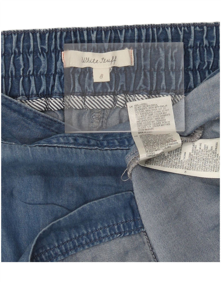 Saia jeans feminina White Stuff UK 8 pequena W28 azul Lyocell