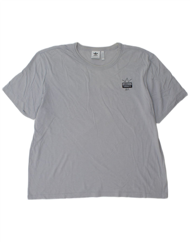 Camiseta gráfica masculina Adidas Top 2XL algodão azul