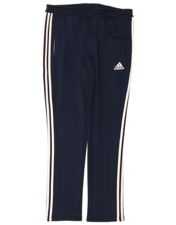 Calças de treino masculinas ADIDAS grandes poliéster azul marinho