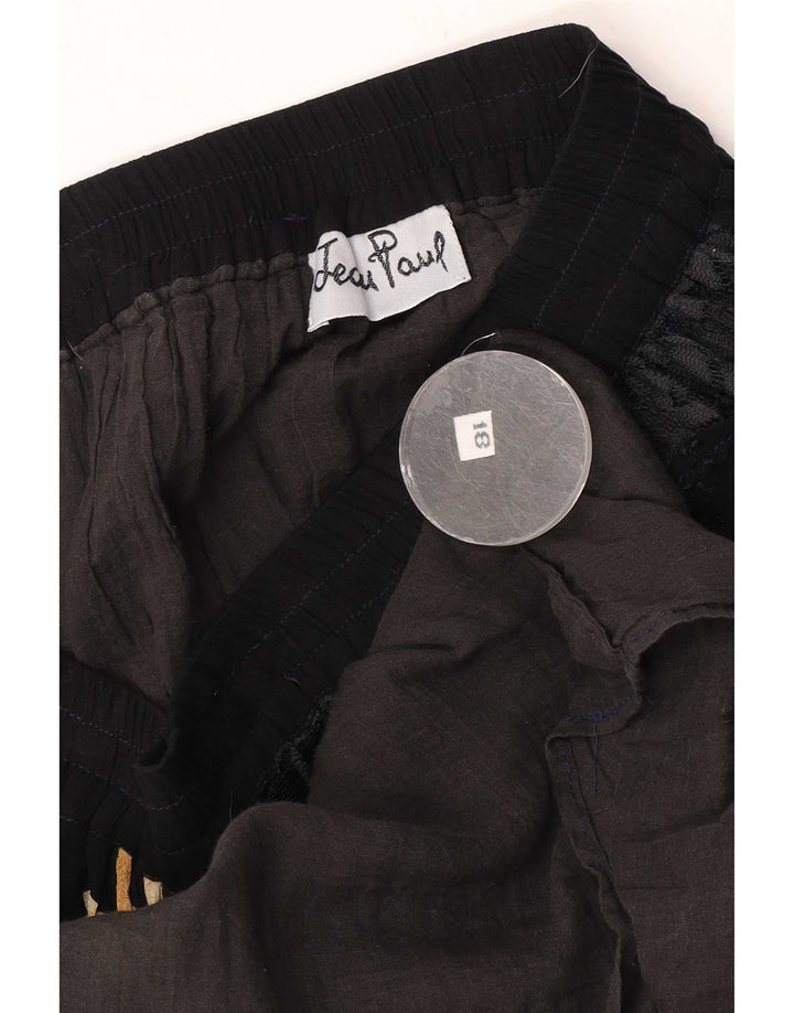 Jean Paul Womens Flared Saia Reino Unido 18 XL W32 Preto Patchwork