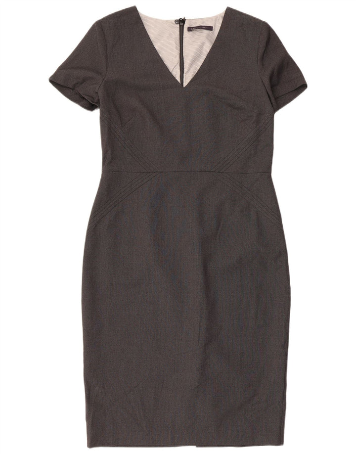 Vestido bainha feminino Marks & Spencer Reino Unido 12 poliéster cinza médio
