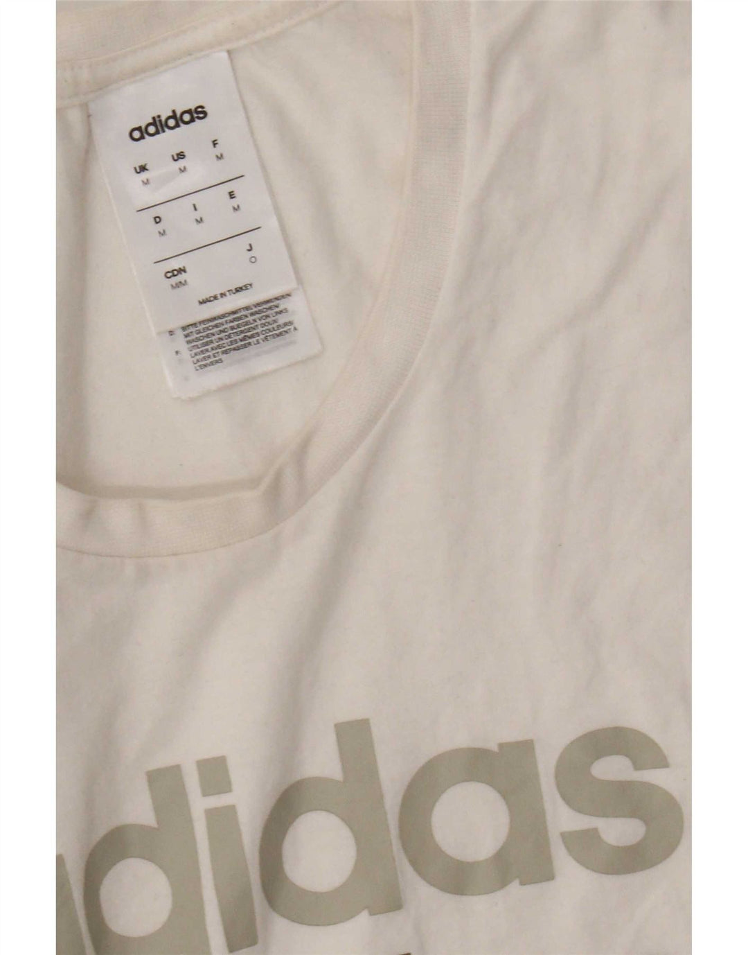 Adidas Mens Graphic T-Shirt Top Médio Algodão Branco