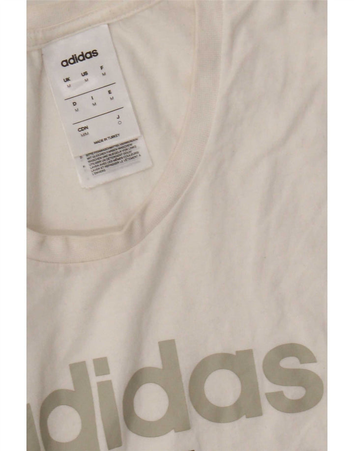 Adidas Mens Graphic T-Shirt Top Médio Algodão Branco