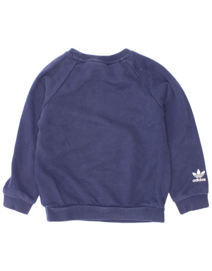 Camisola gráfica Adidas Boys 3-4 anos azul marinho algodão