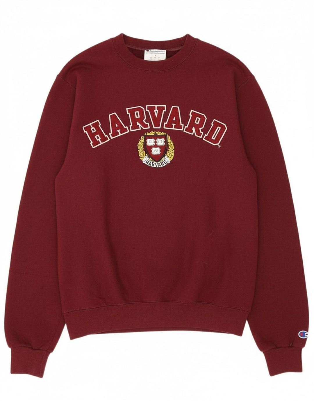 CHAMPION Masculino Harvard Graphic Moletom Jumper Pequeno Algodão Borgonha