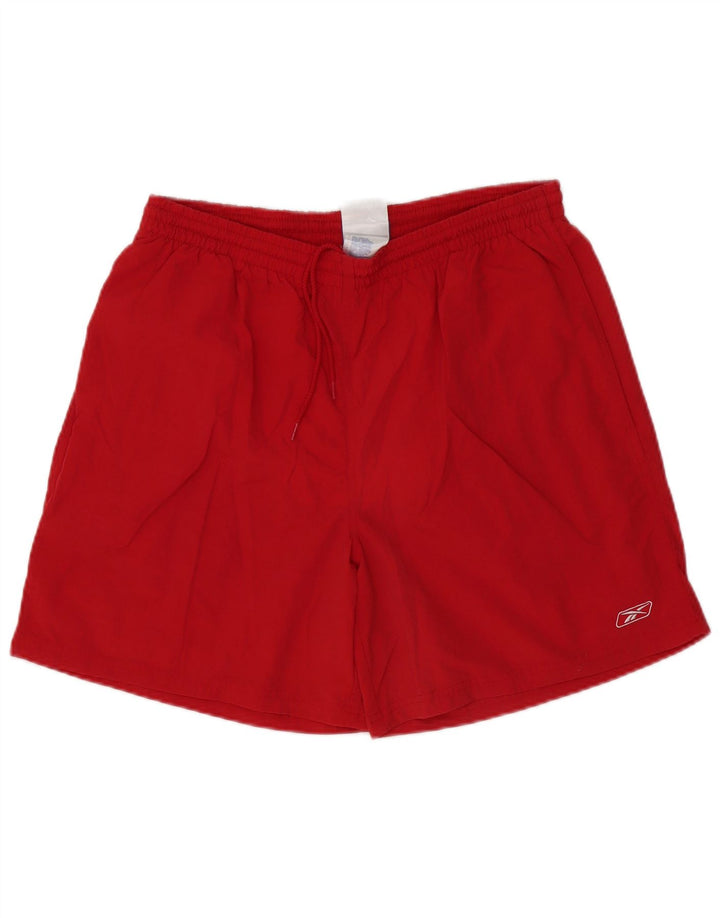 Shorts esportivos masculinos Reebok grande poliéster vermelho