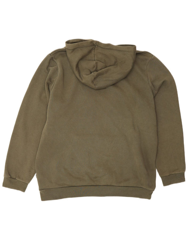 Suéter com capuz gráfico masculino Puma grande algodão cáqui