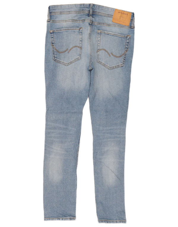 Jack & Jones Mens Liam Distressed Jeans Skinny W32 L30 Azul Algodão