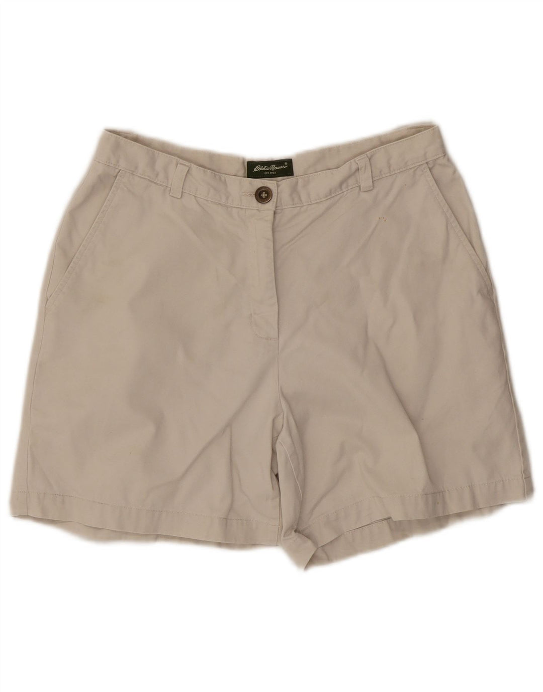 Shorts Chino feminino Eddie Bauer EUA 10 grande W30 branco
