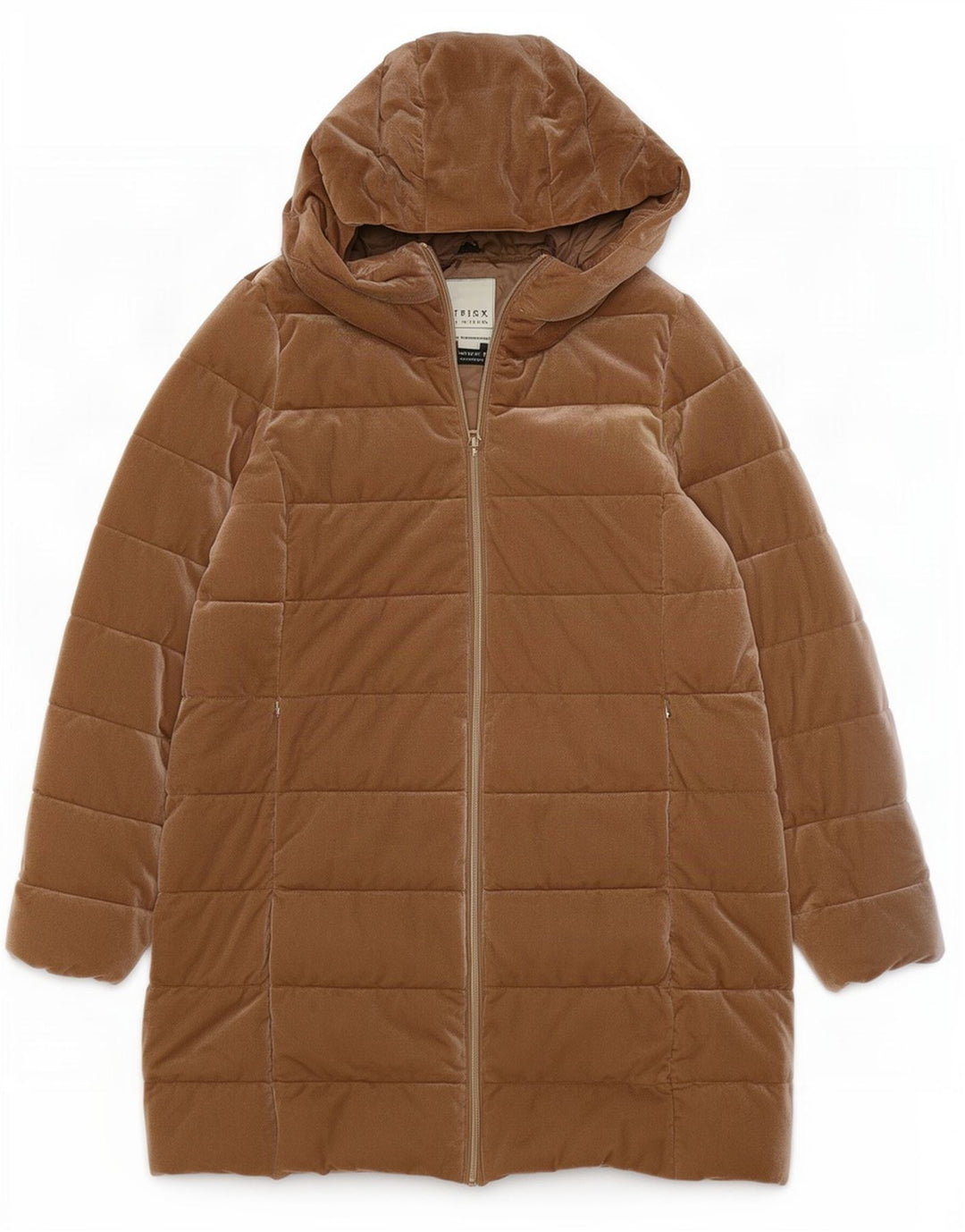 Casaco acolchoado com capuz Respira feminino Geox UK 16 grande poliéster marrom