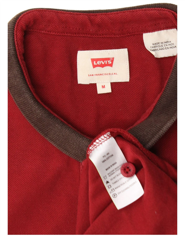 Camisa polo masculina Levi's médio vermelho colorblock algodão
