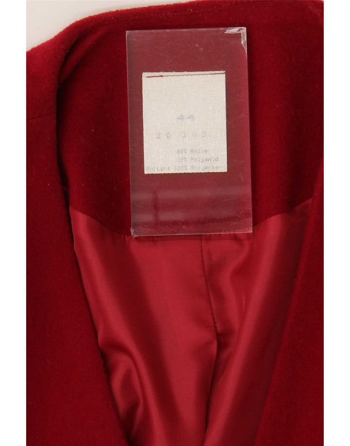 Jaqueta blazer feminina vintage com corte de 3 botões IT 44 lã vermelha média