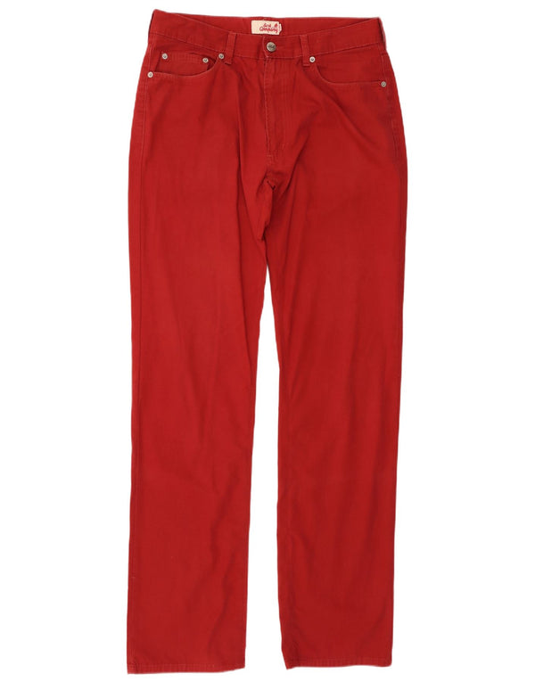 Calça casual reta masculina Best Company W34 L34 algodão vermelho