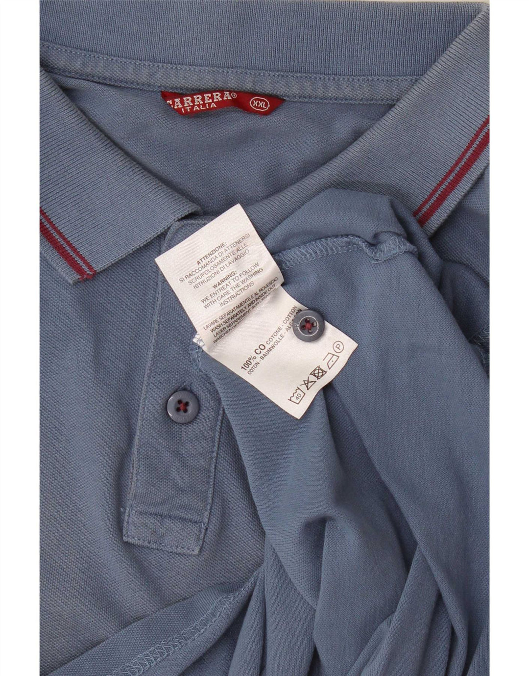Camisa polo masculina Carrera 2XL algodão listrado azul