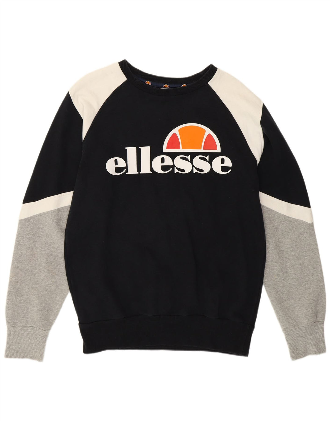 Suéter gráfico feminino Ellesse UK 10 pequeno bloco colorido preto