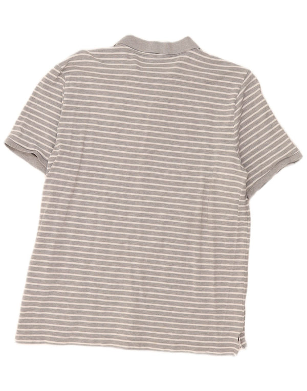 Camisa polo masculina Nike XL cinza listrada de algodão