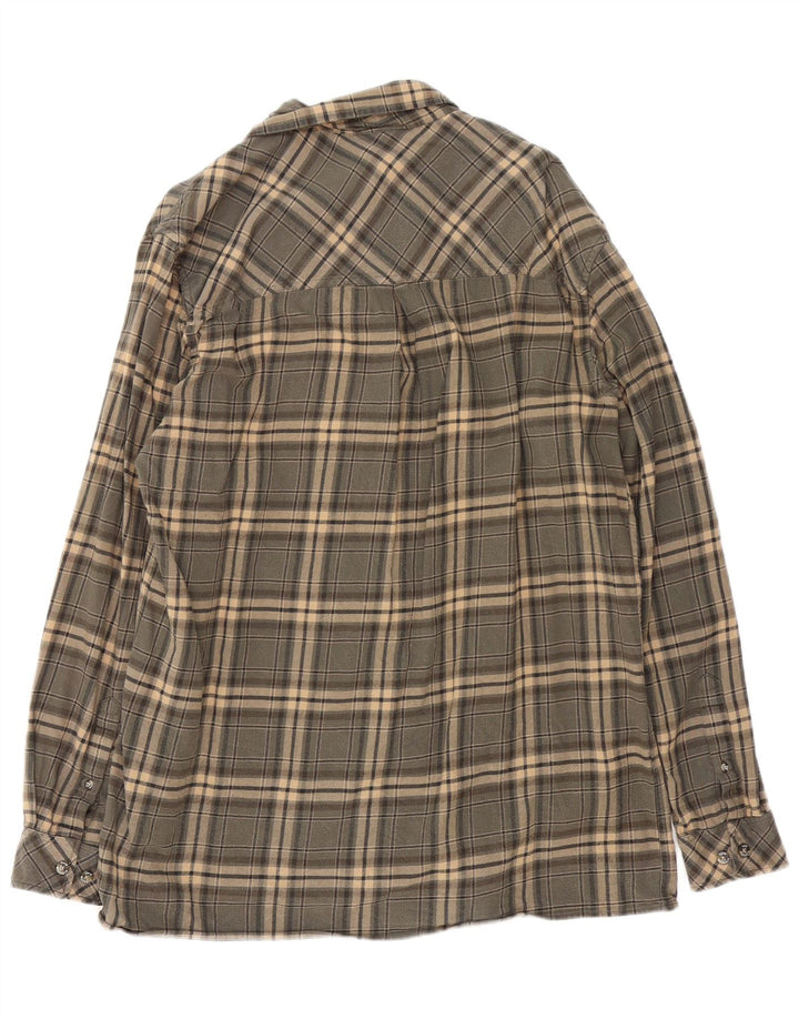 Camisa masculina de flanela Jack Wolfskin XL cinza xadrez algodão