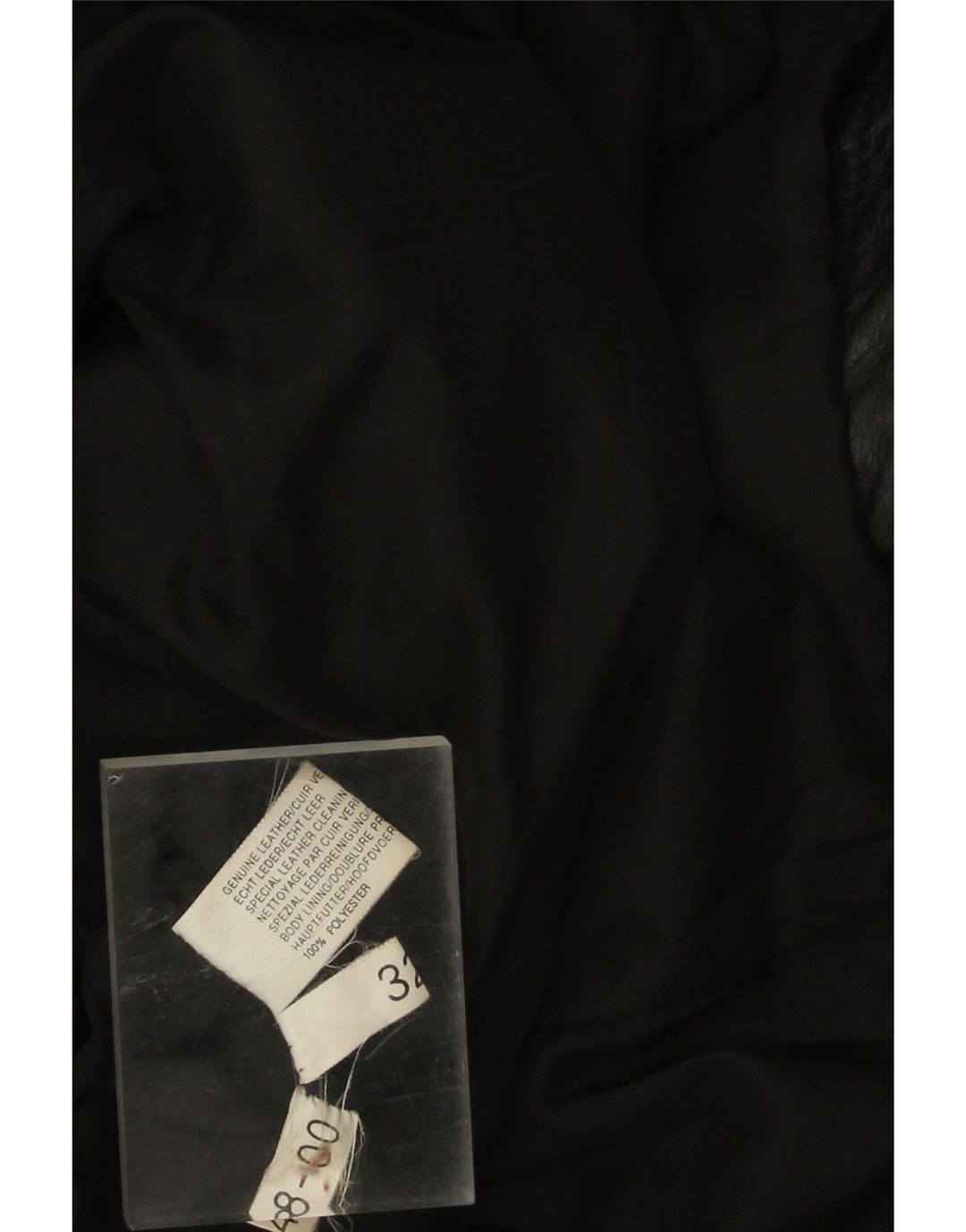 Casaco de couro feminino vintage UK 20 2XL couro preto