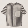 Camisa masculina de manga curta Stefanel de algodão listrado branco médio