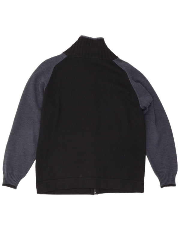 Pierre Cardin Mens Cardigan Suéter Pequeno Colorblock Preto