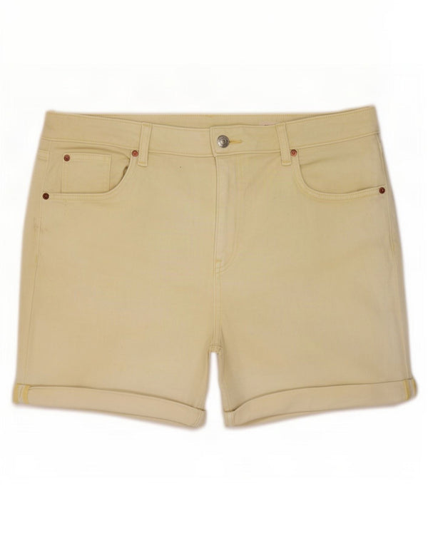 Shorts jeans feminino Marks & Spencer Boyfriend UK 16 grande W36 algodão amarelo