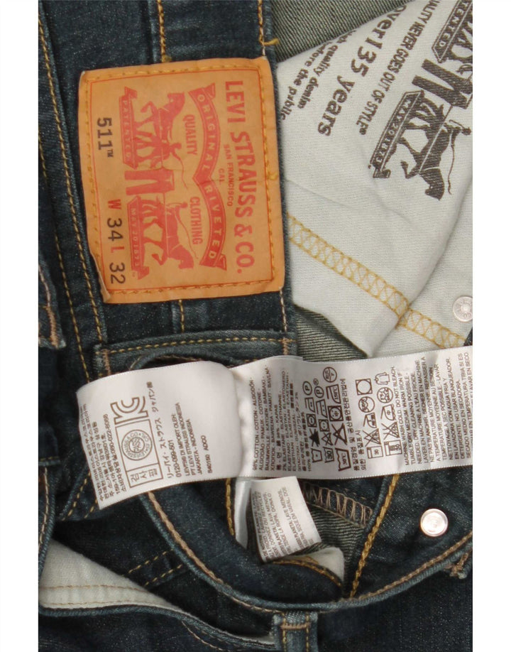 Calça Jeans Levis 511 Slim Masculina W34 L32 Azul Algodão