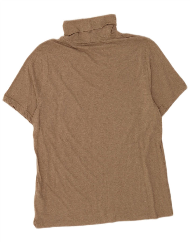 Blusa feminina J. Crew com gola redonda e algodão marrom grande Reino Unido 14