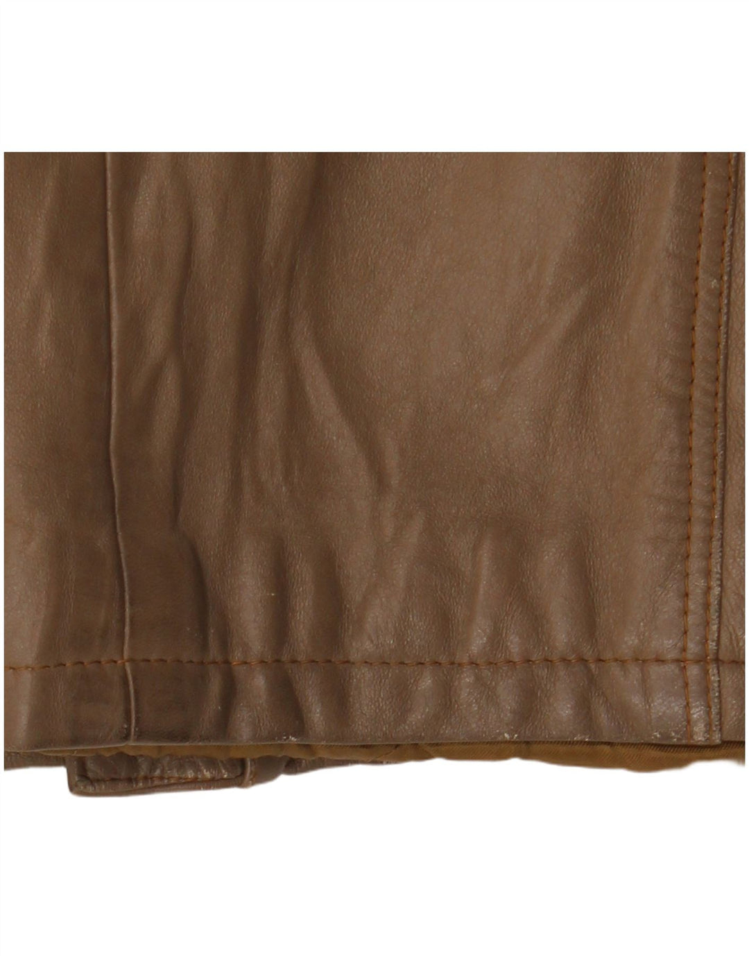 Jaqueta de couro feminina vintage UK 14 marrom médio