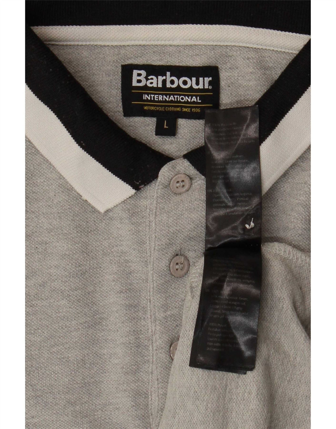 Camisa polo masculina Barbour grande algodão colorblock cinza