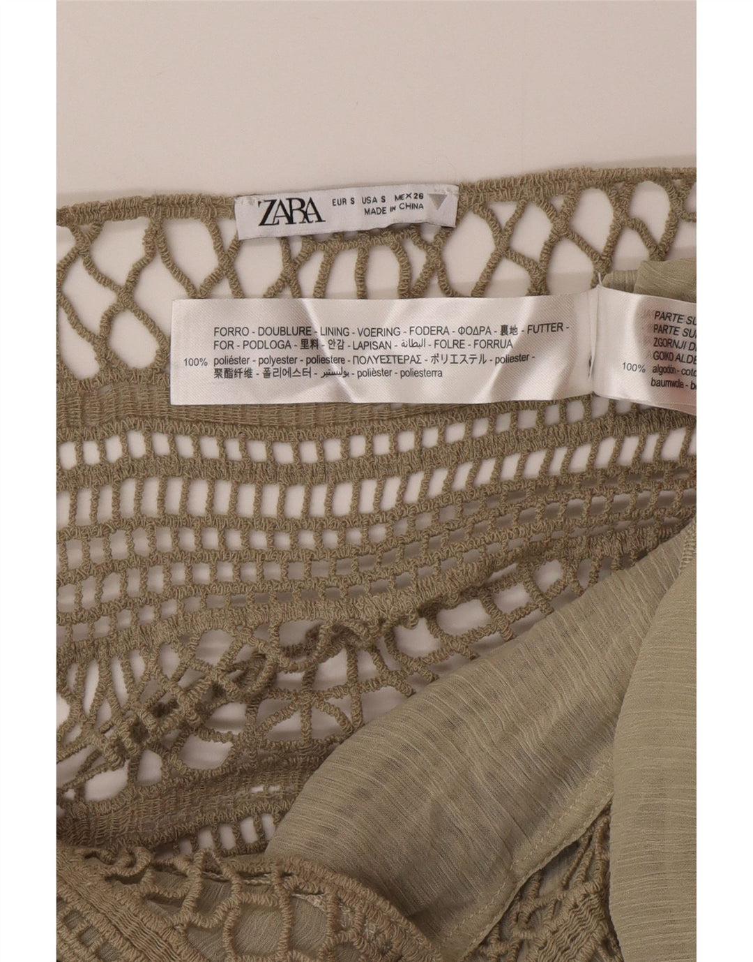 Zara Womens Maxi Sundress UK 8 Pequeno Poliéster Cáqui