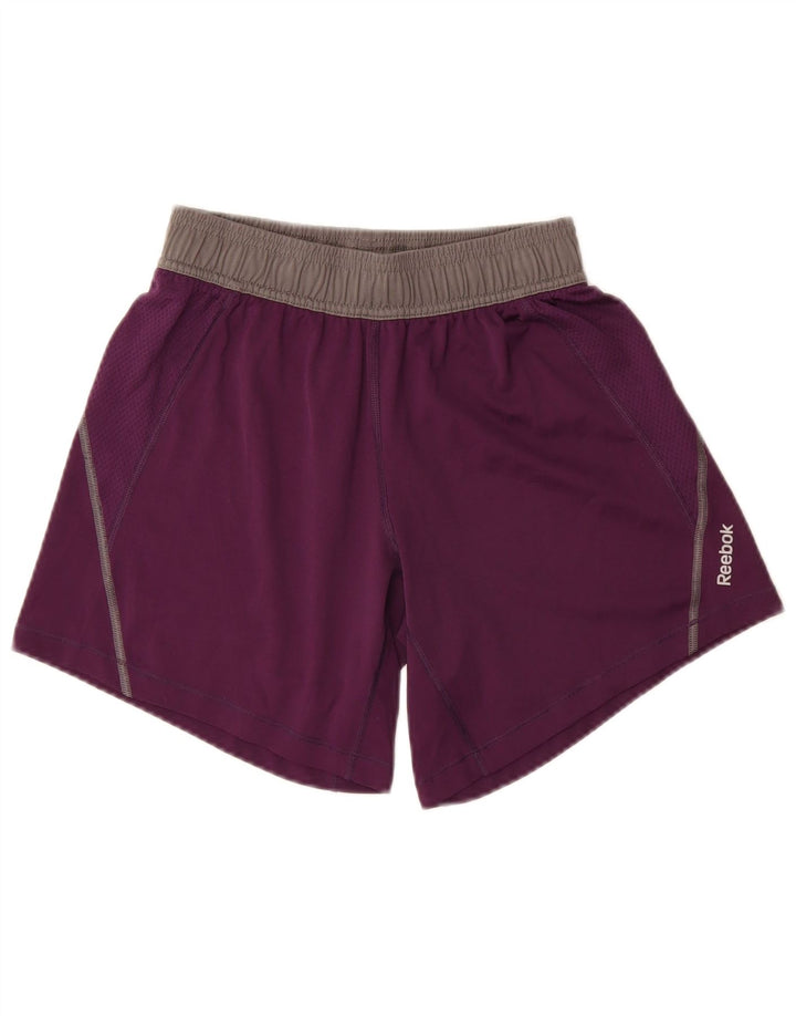 Shorts esportivos REEBOK para meninos 7-8 anos XS roxo Colourblock poliéster