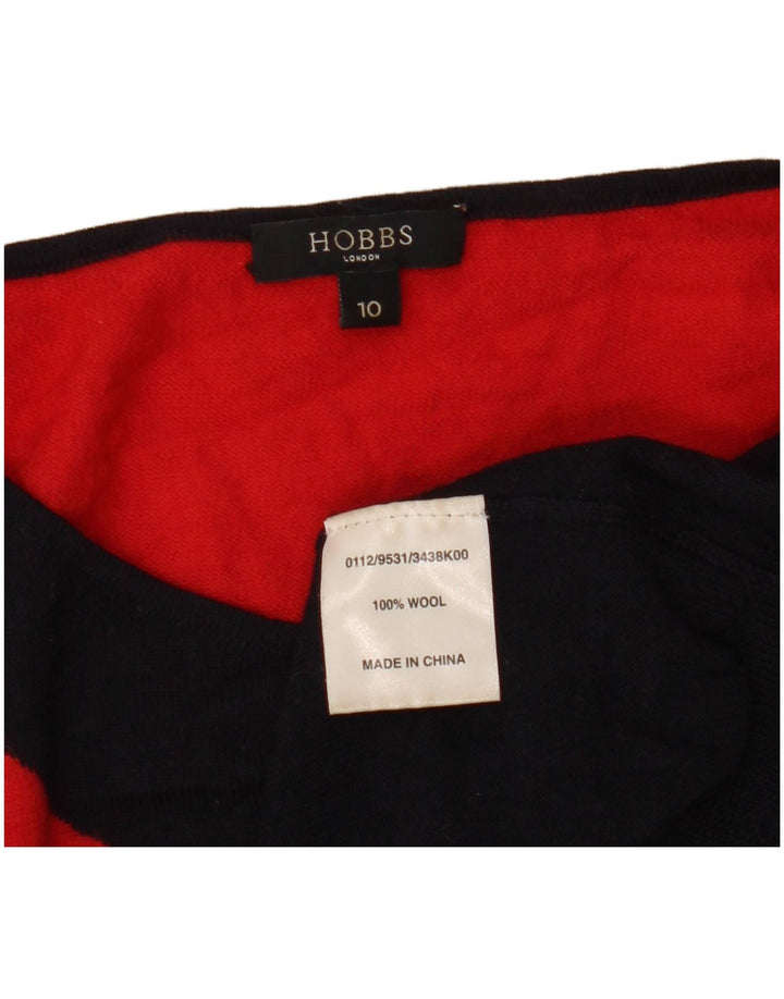 Suéter feminino HOBBS com gola canoa Reino Unido 10 pequeno bloco colorido azul marinho