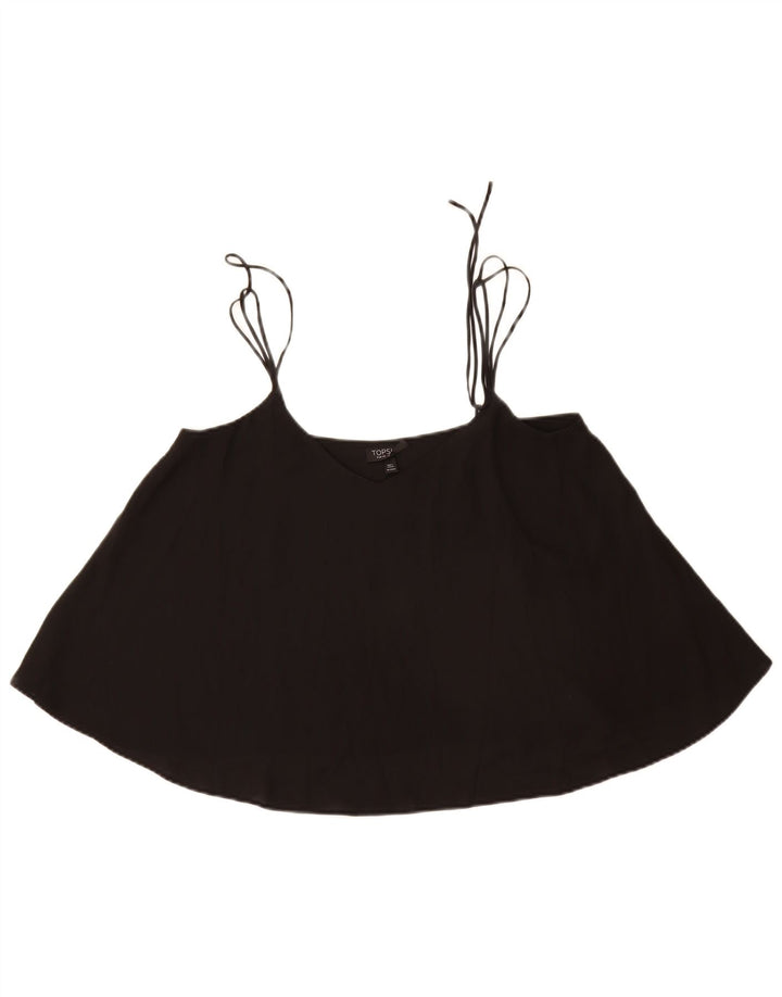 Topshop feminino Cami Top UK 12 poliéster preto médio