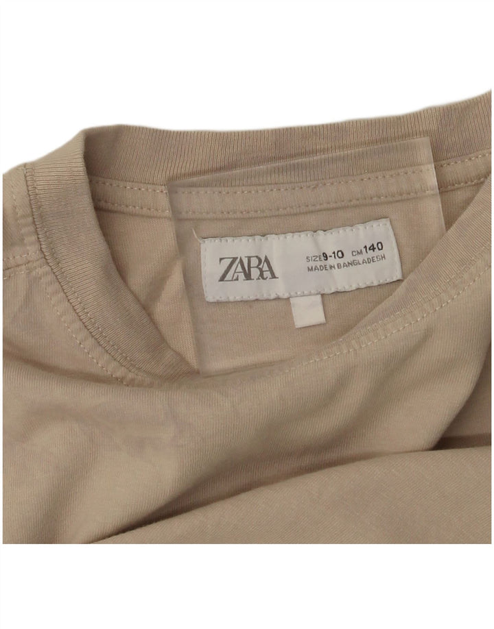 ZARA Meninas Top Manga Comprida 9-10 Anos Bege