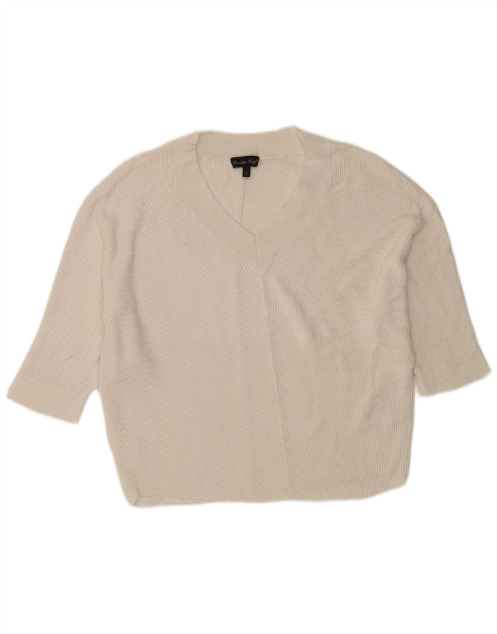 Suéter feminino Phase Eight com decote em V e decote em V grande tamanho Reino Unido 10 pequeno branco