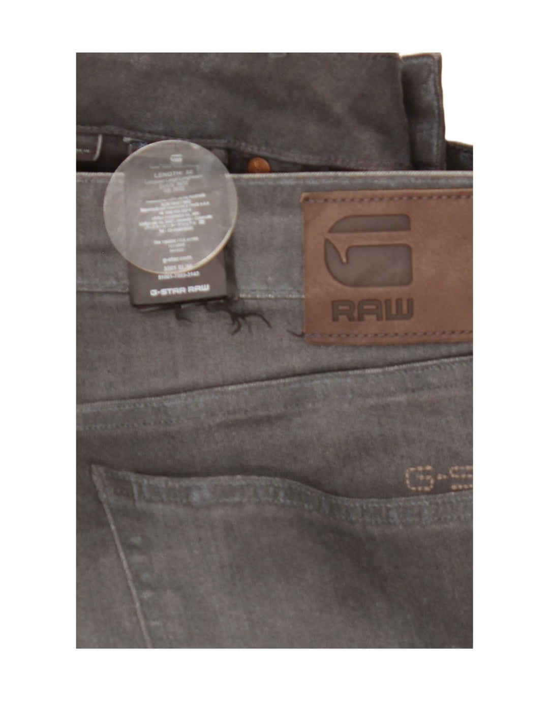 G-Star Masculino Slim Jeans W38 L32 Algodão Cinza
