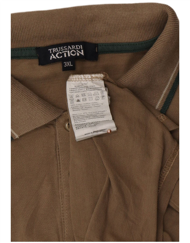 Camisa polo masculina TRUSSARDI 3XL algodão marrom
