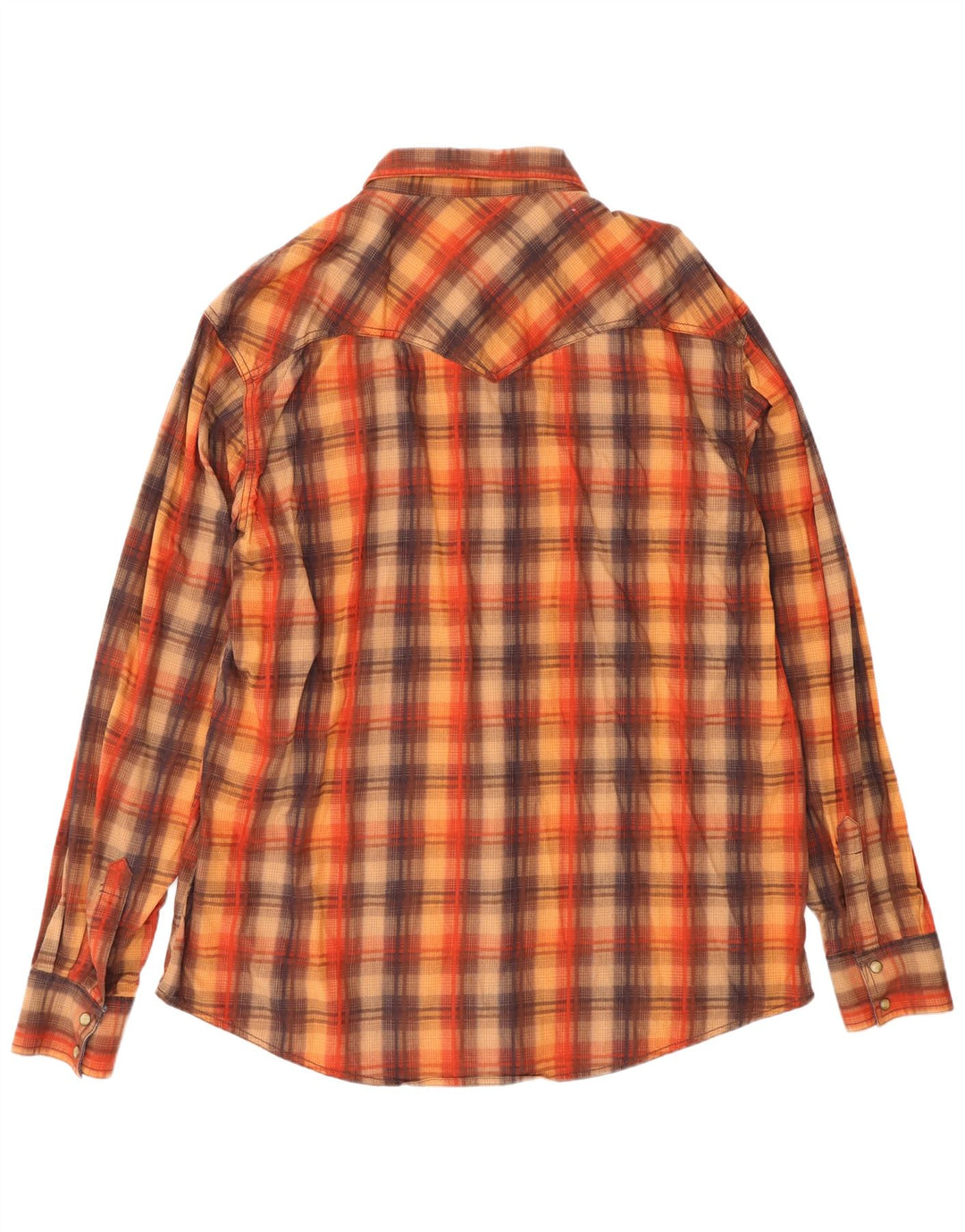 Camisa retrô masculina Wrangler 2XL algodão xadrez marrom